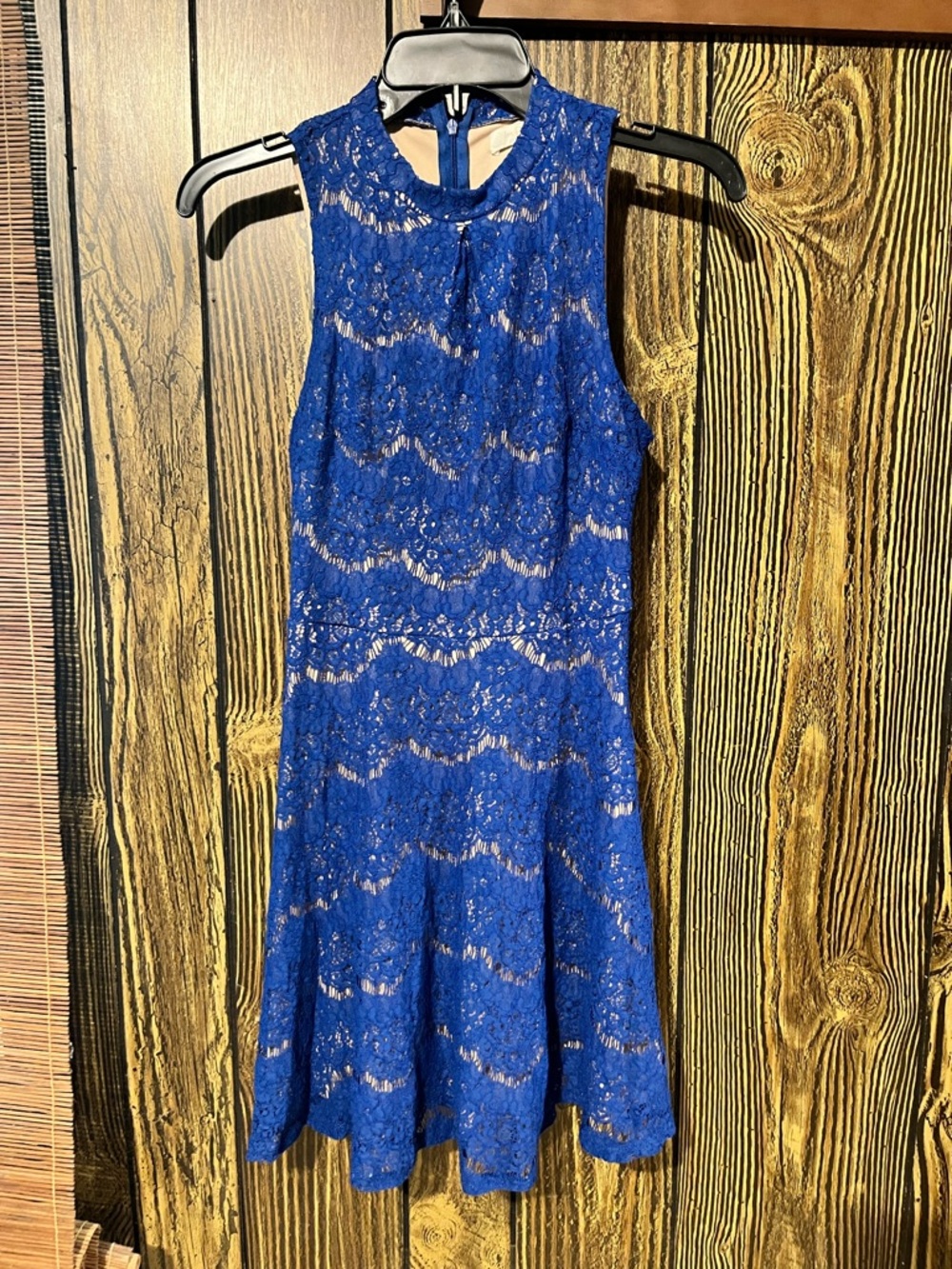 love, Fire Royal Blue Lace Midi Dress